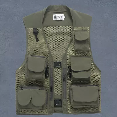 £21.54 • Buy Men's Vest Jacket Tool Vest Sleeveless Multi-pocket Vest Workwear Jacket