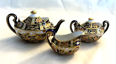 Set Of 5 Royal Crown Derby IMARI Miniature Mini Tea Set Teapot Sugar Creamer Lid • $139