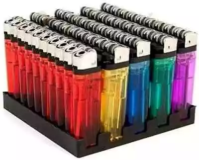 50pcs Disposable Lighters Refillable With Adjustable Flame In Five Colours • £7.50