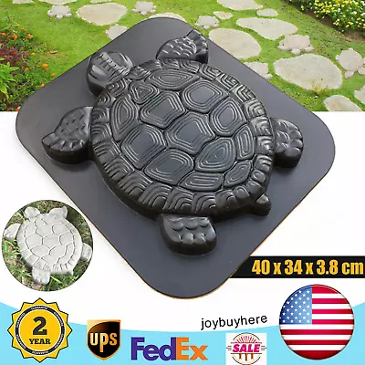 DIY Turtle Concrete Plaster Mold Stepping Stone Cement Mould Tortoise Garden USA • $23.75