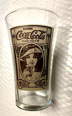 ~Vintage~ Coca Cola Re-creation Flair Turn Of The Century Design 16oz Soda Glass • $9.95