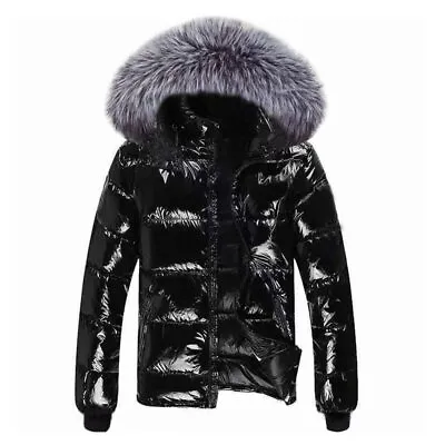 Winter Jacket Men's Parka Thickened Warm Jacket Men's Gloss Cotton • £63.10