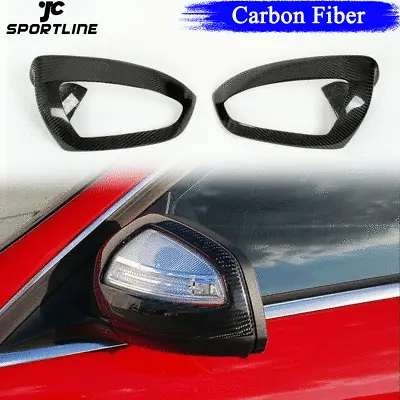 Carbon Fiber Side Mirror Cover Frames Fit For Mercedes Benz W204 C Class C63 AMG • $95.44