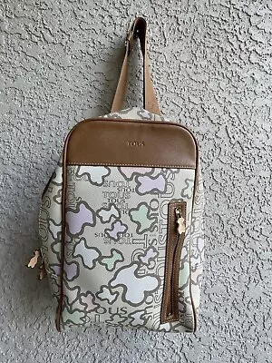 TOUS Kaos Icon Feminine Beige And Multicolored Vinyl One Shoulder Backpack • $105