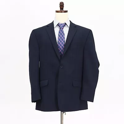 IZOD 48L Navy Sport Coat Blazer Jacket Solid 2B Polyester • $49.99