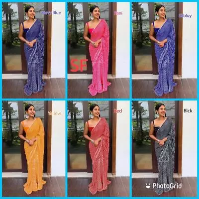 £15.11 • Buy Saree Wedding Designer Bollywood Sari Indian Pakistani Party Wear Saree Blouse