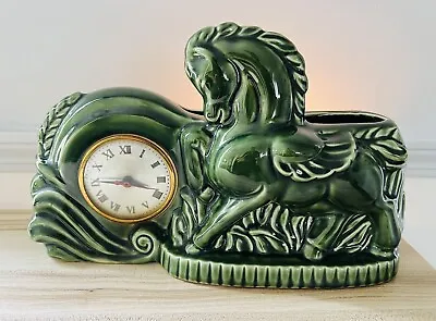 Vintage Green Pegasus Horse Mustang Stallion Ceramic Tv Lamp Planter 50's-60's • $149.99