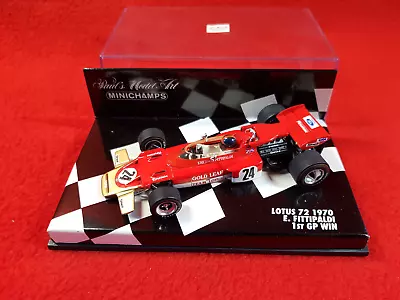 MINICHAMPS 1:43 Scale F1 Model : LOTUS 72 - E.Fittipaldi - 1st GP Win - 1970 • £40