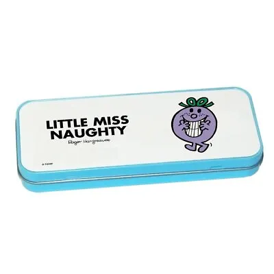 Mr Men Pencil Case Little Miss Naughty Stationery Storage Tin School Office Gift • £8