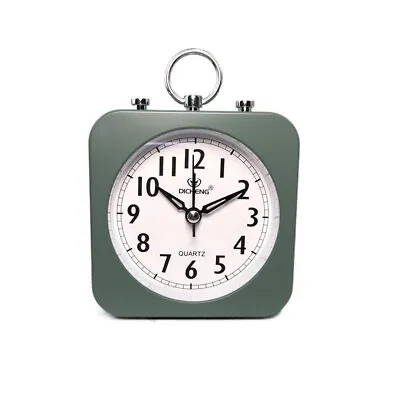$17.19 • Buy Square Analogue Alarm Clock Silent Quartz Movement Bedside Analog Dial Desk