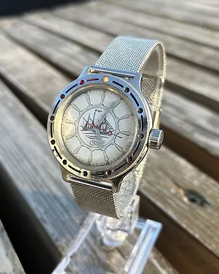 Vintage Soviet Mechanical Watch Vostok Amphibia Diver Luminous USSR 1980s • $219