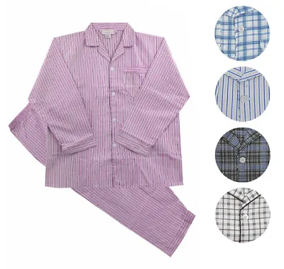 Men's 2 Piece Sleepwear Cotton Blend Button Up Drawstring Waist Pajama Set • $30.44