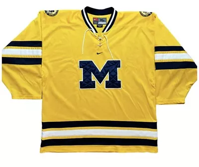 Vintage Nike University Of Michigan Wolverines Hockey Jersey XL Center Swoosh • $99.99