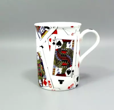 Porcelain Playing Cards Theme Mug Cup Retro Vintage By Padblocks Ltd ENGLAND • $29