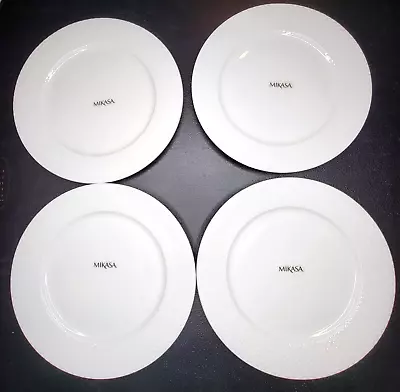 Mikasa Dinnerware Huntington White Dinner Plate 10.5 Inch Set 4 New Bone China • $25