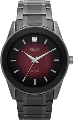 Relic By Fossil Men's Rylan Quartz Stainless Steel Diamond Accent  ZR77321 • $45
