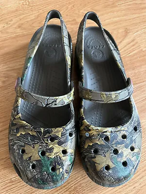 £65 • Buy Crocs Shayna Realtree Xtra Mary Jane Slingback Shoes Size UK 6.5/7