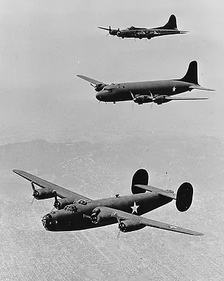 B-17 Flying Fortress And B-24 Liberator With Douglas C-54 Skymaster Photo Print • $14.99