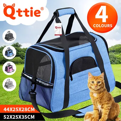 Qttie Pet Carrier Bag Portable Cat Dog Comfort Tote Travel Bag Airline Approved • $23.99