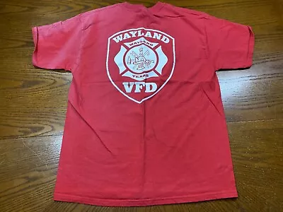 Wayland Texas Volunteer Fire Department Shirt Large Mens Red TX Firefighter  • $9.32