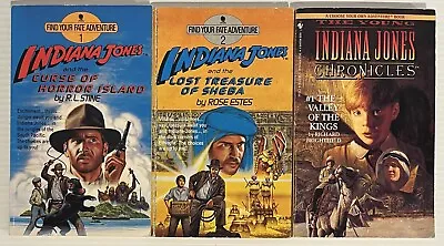 3 Indiana Jones Books Young Choose Your Own Adventure 1 Find Your Fate 1 2 CYOA • $49.95