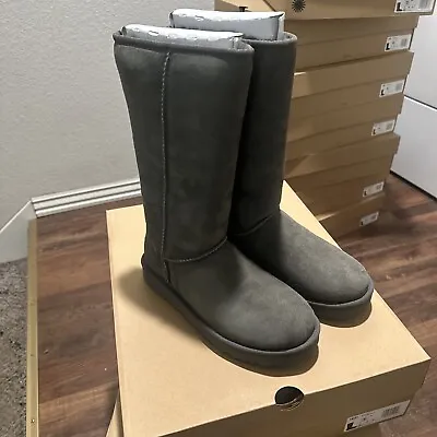 UGG Classic Tall II 2.0 Gray Grey Water-resistant Suede Boots Size US 7 Women • $149.99