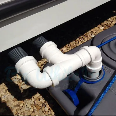 2 Port Caravan Waste Water Outlet Hose / Pipe Adapter Use With Wastemaster / Hog • £10.95