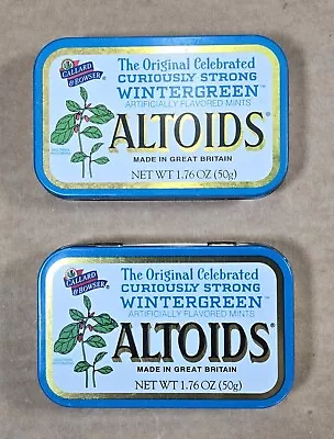 Altoids Wintergreen Vintage Flat Top Tin In Empty Made In Great Britain (2) • $25