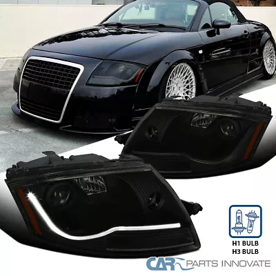 Fit 99-06 Audi TT LED DRL Black Projector Headlights Smoke Head Lamps Left+Right • $287.95