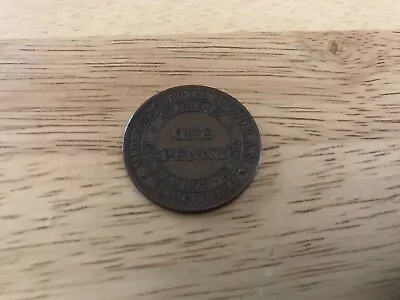 Vintage Masonic Lodge One Penny Coin Middletown N.Y. Dated 1870 • $40