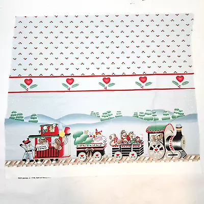 Daisy Kingdom VTG 1986 Holiday Express Christmas Train Fabric Panel 30x34 • $8.99