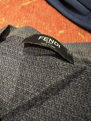 £59 • Buy Fendi Sweater Jumper Top Mens Size UK 52 Fit Like M/L- 100 Percent Wool FF Logo