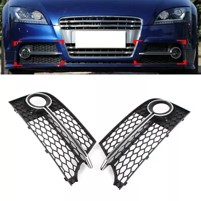 2x Bumper Honeycomb Mesh Fog Light Grille Cover For Audi TT MK2 S-LINE TTS 11-14 • $76.65