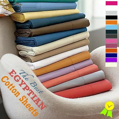 3 PC Fitted Sheet Set(Fitted+Pillow) 1000TC 100%EGYPTIAN COTTON AUS Size Solid • $98.05