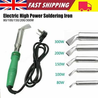 £17.29 • Buy 80/100/150/200/300W 220V Electric Soldering Iron Angled Chisel Point Copper Tip
