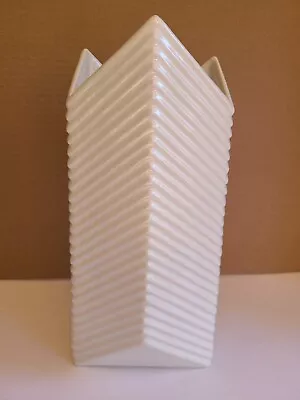 White Mid-Century Vase Raymor Made In Italy Geometric Design • $85.99