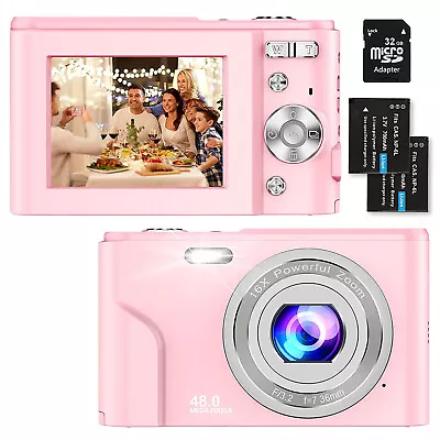 $55.79 • Buy Kids Digital Camera Autofocus 48MP 1080P Vlogging Camera For Boys Girls 32GB SD