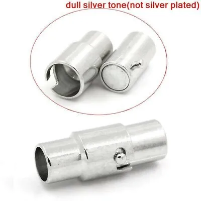 £3 • Buy 5pcs Silver Tone Magnetic Twist Clasp  Snap Lock size 13x5MM (Fits 3-4mm 