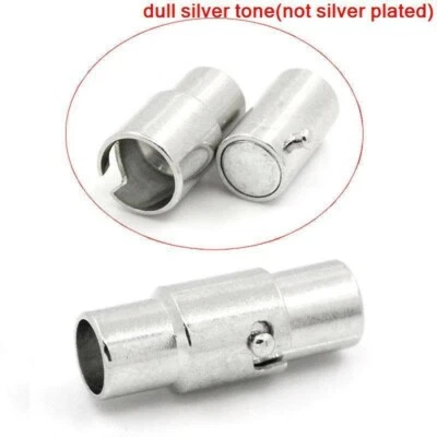 £3 • Buy 5pcs Silver Tone Magnetic Twist Clasp  Snap Lock size 13x5MM (Fits 3-4mm 