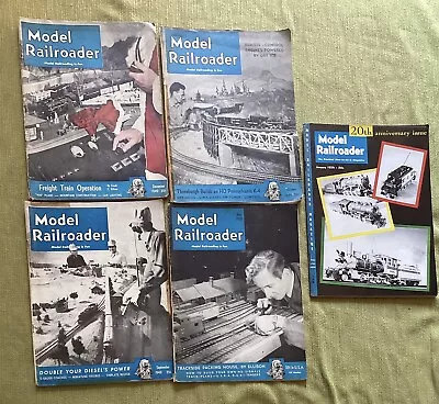 Lot Of 5 Model Railroader Magazines 1949 (x3)  1950 (x 1 ) & 1954 (x 1) Ann. • $55