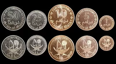 [CP] Qatar UNC 5 Pcs Coin SET 1 5 10 25 50 Dirhams 2016 • $6.95