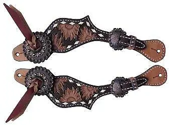 Showman Ladies Sunflower Tooled Spur Straps W/ Buckstitch Trim • $30.99