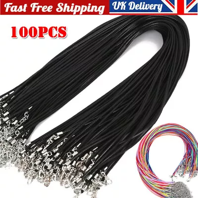 100PCS High Quality Leather Necklace Lobster Clasp Rope Cord String For Pendants • £8.33