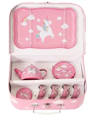 £14.99 • Buy BNWT Sass And Belle Rainbow Unicorn Picnic Box Childrens Tea Set, Pink 