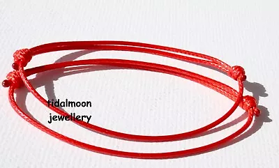 2 Red Kabbalah String Waxed Cord Bracelets Buddhist Lucky Karma Spiritual • £4.85