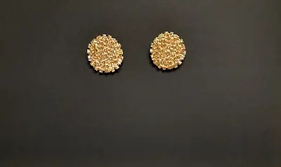 Golden Colour Textured Design Round Earrings 18K Gold Plated • £4.75