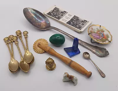 Job Lot 10 Collectables Silver Salt Spoon Malachite Egg Lapis Lazuli Obelisk • £4.99