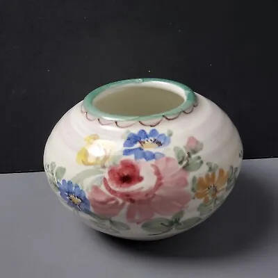 Vintage German Vase Rose Floral Hand Painted Bee Hive Ginger Jar Urn No Lid Mini • $21.72