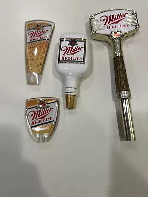 Vintage Miller High Life LOT Of 4 Beer Keg Tap Handle Tapper Knobs • $59.99