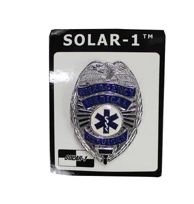 Silver/Blue Emergency Medical Services Badge By Solar 1 • $12